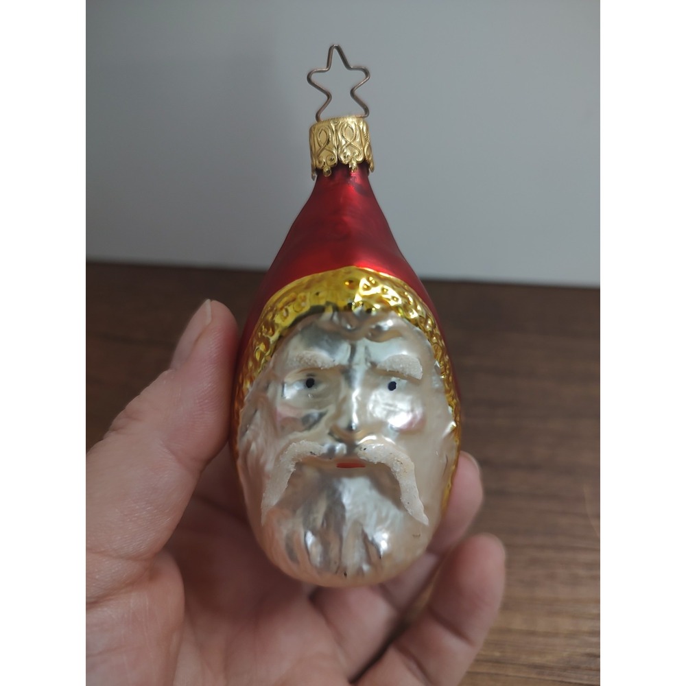 Old World Christmas West Germany Traditional Santa Blown Glass Tree Ornament A2